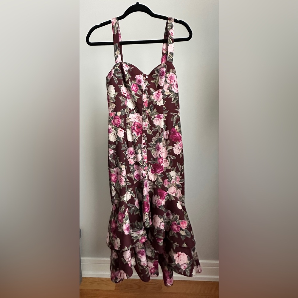 Fame and partners Floral Burgundy Skirt